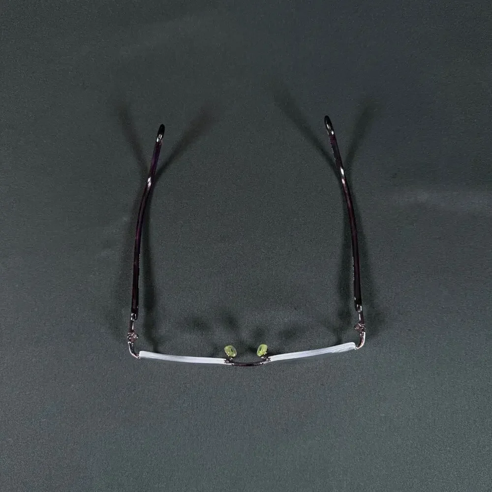 Bulova Avignon 52-18-135 Lilac Rimless eyeglasses Purple w case ONLY FRAME